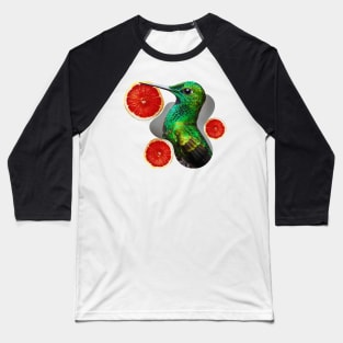 green hummingbird with grapefruit circular slices Baseball T-Shirt